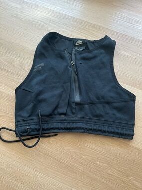 Nike Black Zip-Front Athletic Crop Top